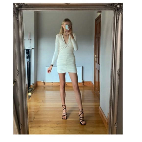 {Zara} Draped Long Sleeve Dress • L - Picture 13 of 16